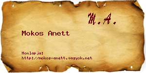 Mokos Anett névjegykártya